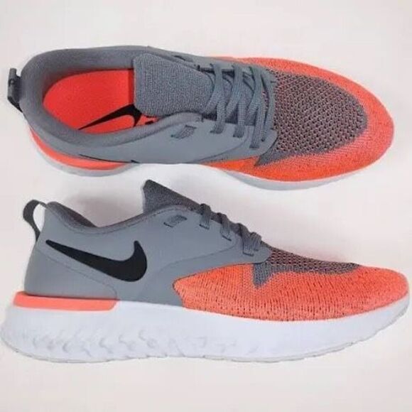 Nike Women's Size 9.5 Odyssey React 2 Sneaker Gray Orange Athletic Running Shoe - Picture 1 of 9